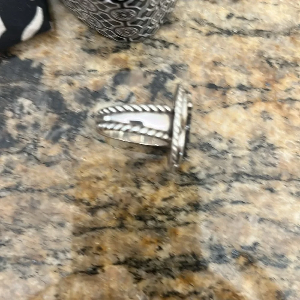 Brighton Crystal Rocks Ring Silver Tone Braided - Picture 2 of 4